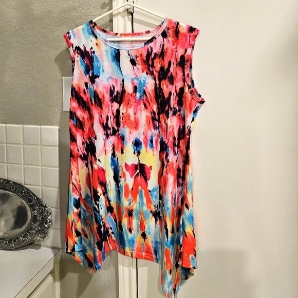 NWOT Viracy Sleeveless Swing Tunic MultiColored Tank Top Large - Picture 5 of 13